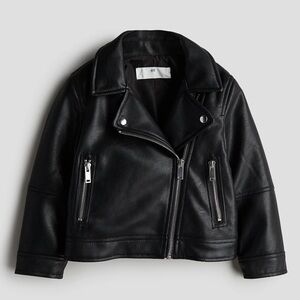 H&M‎ Black Youth Biker Jacket Girls Size 6